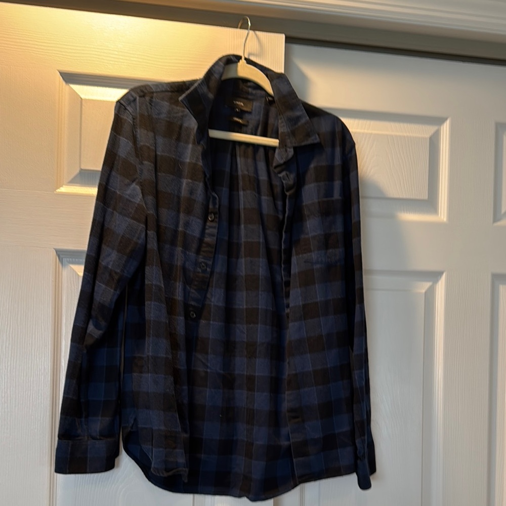 Vince Blue and Black Casual Button Down Shirt